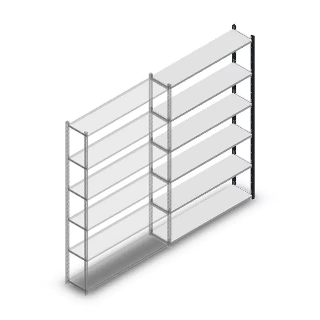 Fachbodenregal Medium Duty 2000x850x300mm (hxbxt) 6 Ebenen anthrazit Anbauregal