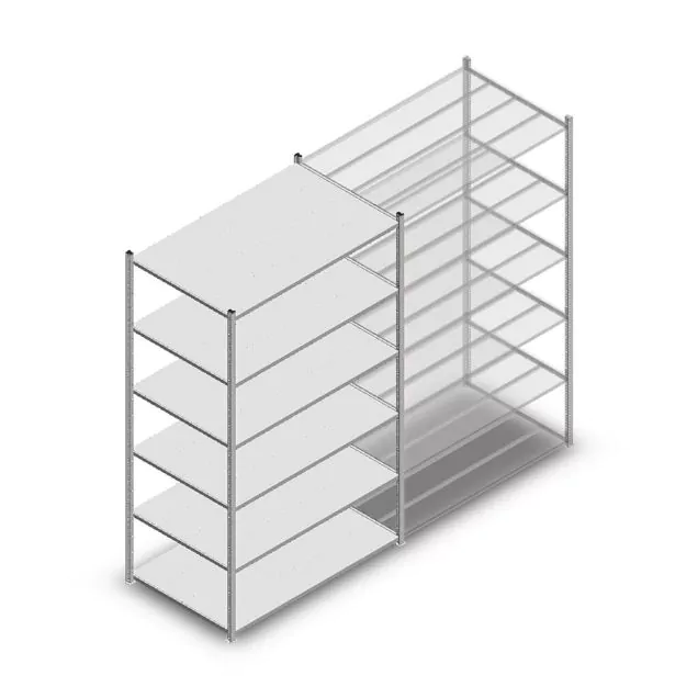 Fachbodenregal Medium Duty 2200x1300x800mm (hxbxt) 6 Ebenen verzinkt Anfangsregal