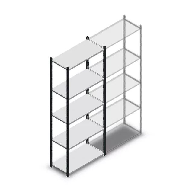 Fachbodenregal Medium Duty 2200x850x400mm (hxbxt) 5 Ebenen in Anthrazit Anfangsregal