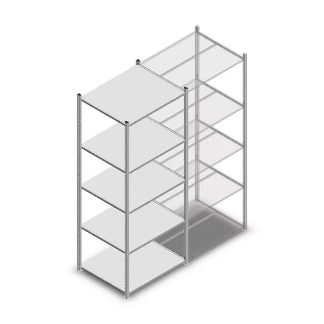 Fachbodenregal Medium Duty 2200x850x700mm (hxbxt) 5 Ebenen verzinkt Anfangsregal