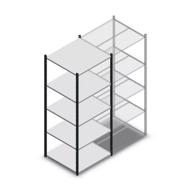 Fachbodenregal Medium Duty 2200x850x800mm (hxbxt) 5 Ebenen anthrazit Anfangsregal