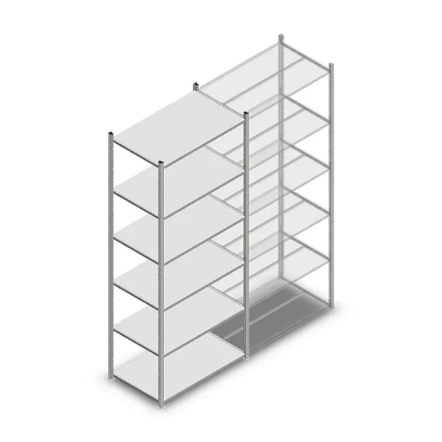 Fachbodenregal Medium Duty 3000x1000x600mm (hxbxt) 6 Ebenen verzinkt Anfangsregal
