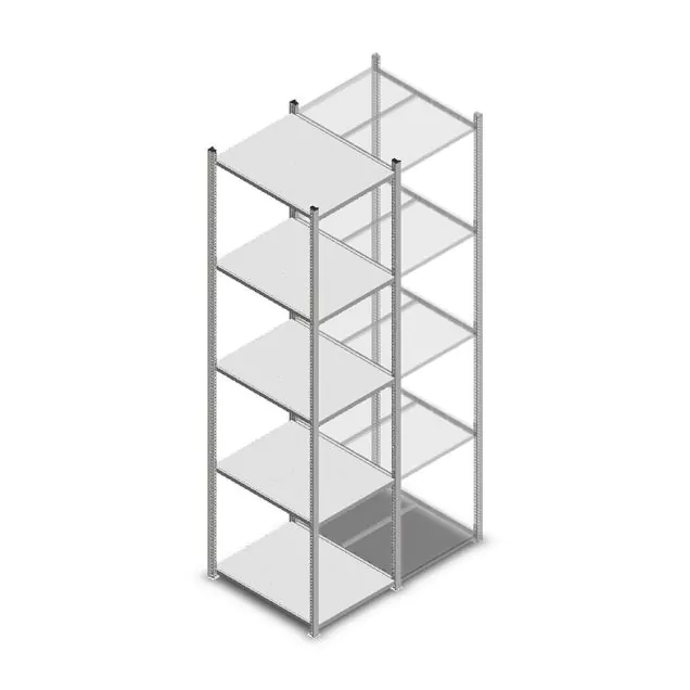 Fachbodenregal Medium Duty 2500x550x700mm (hxbxt) 5 Ebenen verzinkt Anfangsregal
