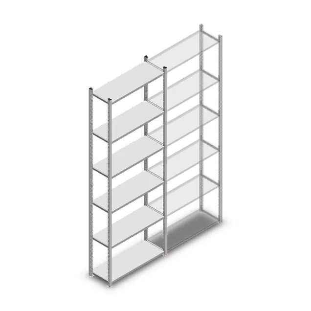 Fachbodenregal Medium Duty 3000x850x300mm (hxbxt) 6 Ebenen verzinkt Anfangsregal