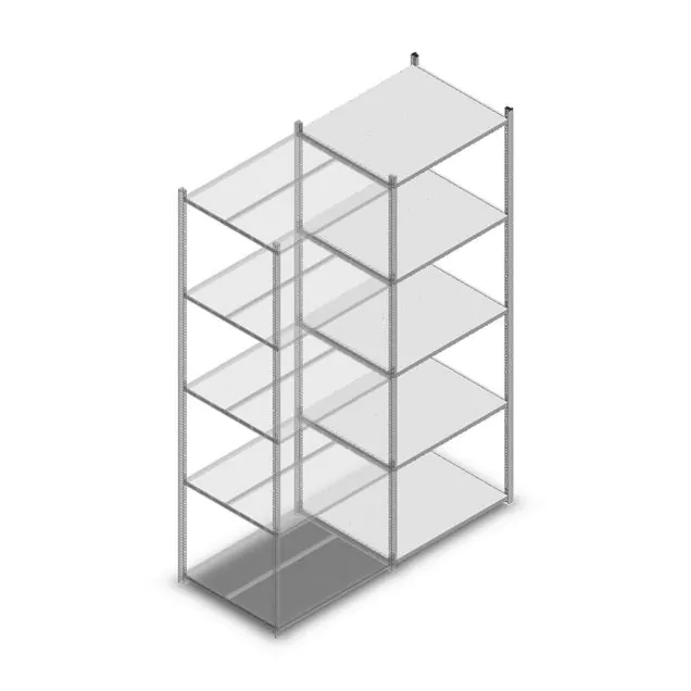 Fachbodenregal Medium Duty 2500x850x700mm (hxbxt) 5 Ebenen verzinkt Anbauregal