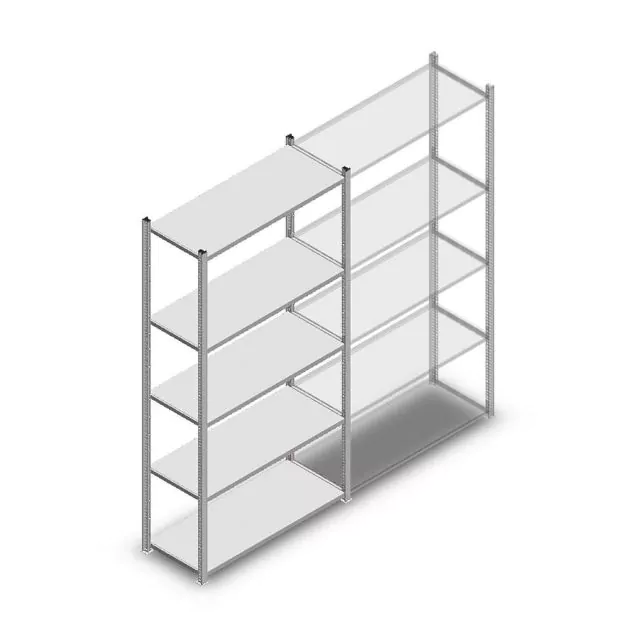 Fachbodenregal Light Duty 2000x1000x400 mm (hxbxt) 5 Ebenen Anfangsregal