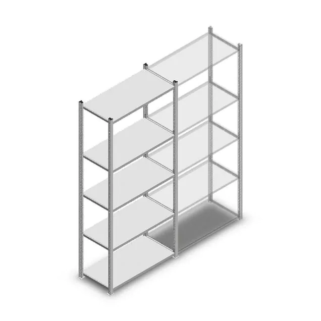 Fachbodenregal Light Duty 2000x850x400 mm (hxbxt) 5 Ebenen Anfangsregal