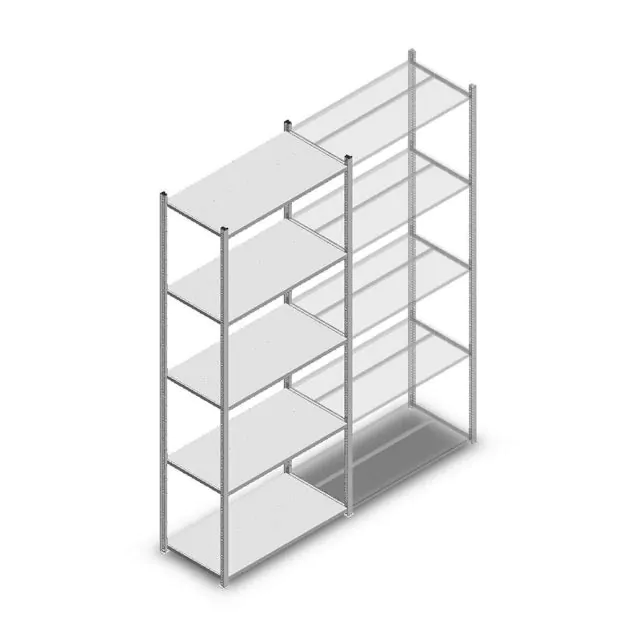 Fachbodenregal Light Duty 2500x1000x500 mm (hxbxt) 5 Ebenen Anfangsregal