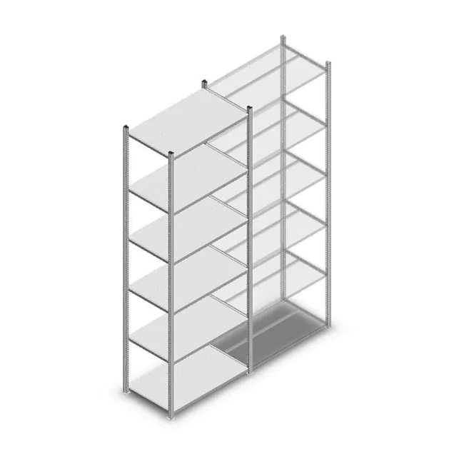Fachbodenregal Light Duty 2500x850x500 mm (hxbxt) 6 Ebenen Anfangsregal