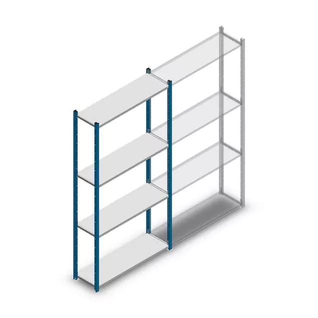 Fachbodenregal Medium Duty 2000x1000x300 mm (hxbxt) 4 Ebenen blau Anfangsregal
