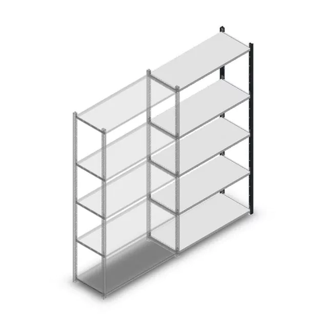 Fachbodenregal Medium Duty 2000x1000x400 mm (hxbxt) 5 Ebenen anthrazit Anbauregal