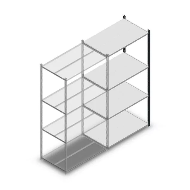 Fachbodenregal Medium Duty 2000x1000x600 mm (hxbxt) 4 Ebenen anthrazit Anbauregal