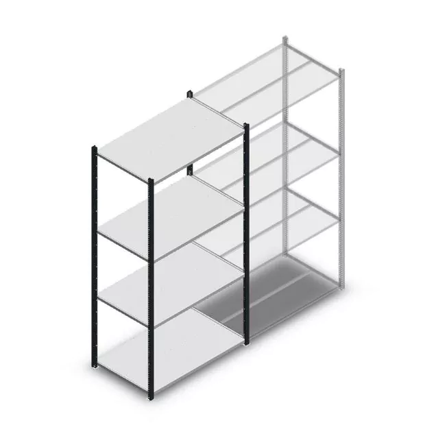 Fachbodenregal Medium Duty 2000x1000x600 mm (hxbxt) 4 Ebenen Anthrazit Anfangsregal