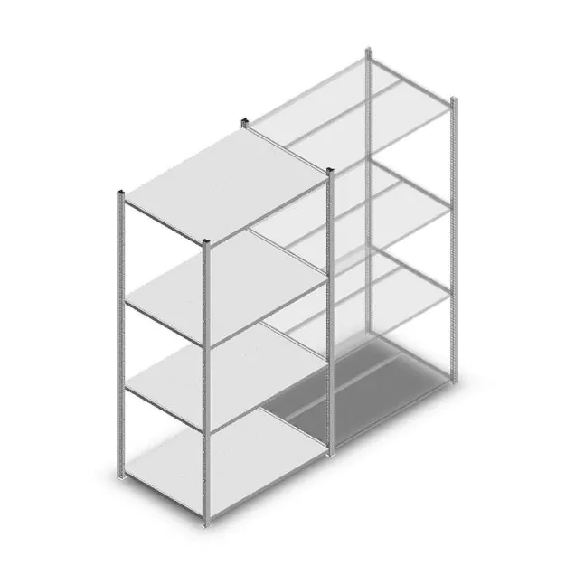 Fachbodenregal Medium Duty 2000x1000x700 mm (hxbxt) 4 Ebenen verzinkt Anfangsregal