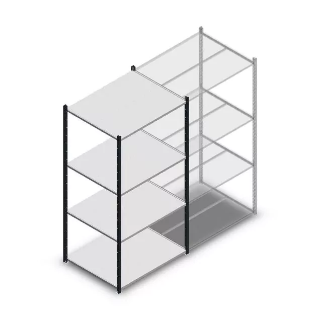 Fachbodenregal Medium Duty 2000x1000x800 mm (hxbxt) 4 Ebenen anthrazit Anfangsregal