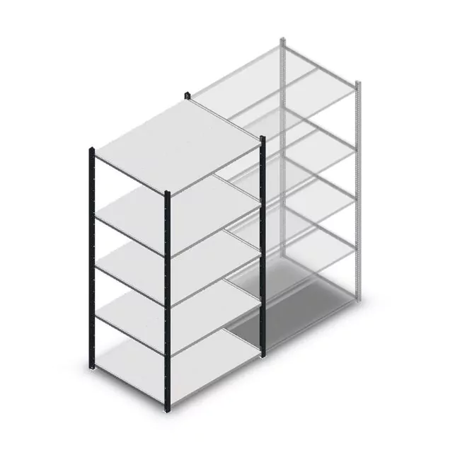 Fachbodenregal Medium Duty 2000x1000x800 mm (hxbxt) 5 Ebenen anthrazit Anfangsregal