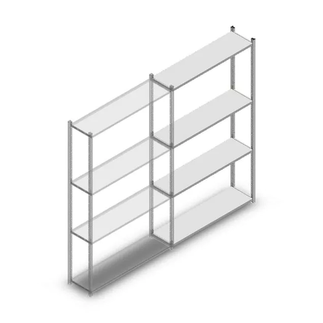 Fachbodenregal Medium Duty 2000x1150x300 mm (hxbxt) 4 Ebenen verzinkt Anbauregal