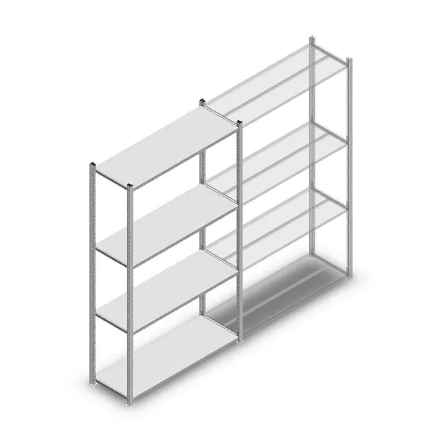 Fachbodenregal Medium Duty 2000x1150x400 mm (hxbxt) 4 Ebenen verzinkt Anfangsregal