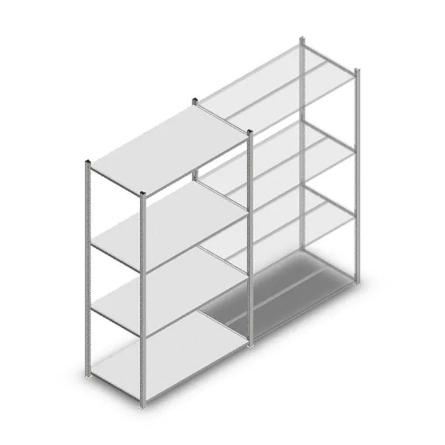 Fachbodenregal Medium Duty 2000x1150x600 mm (hxbxt) 4 Ebenen verzinkt Anfangsregal