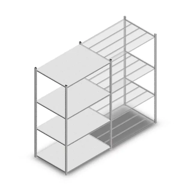 Fachbodenregal Medium Duty 2000x1150x800 mm (hxbxt) 4 Ebenen verzinkt Anfangsregal