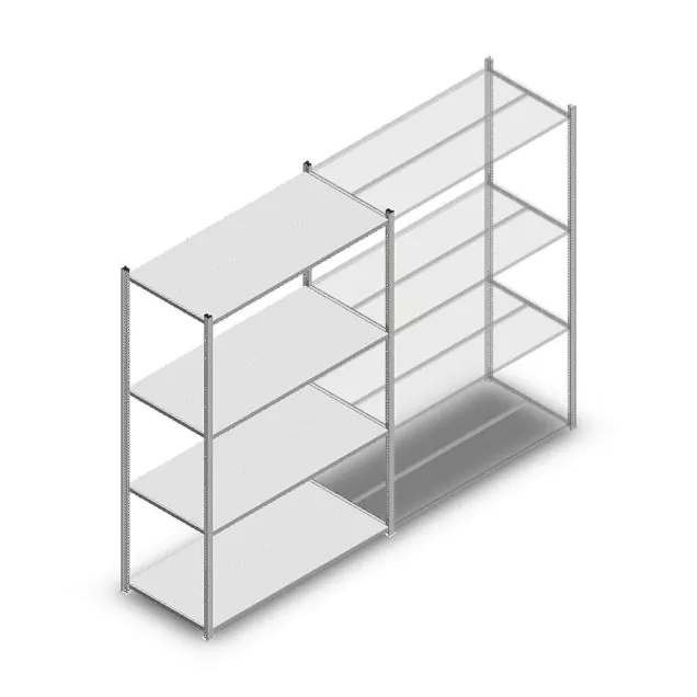 Fachbodenregal Medium Duty 2000x1300x600 mm (hxbxt) 4 Ebenen verzinkt Anfangsregal