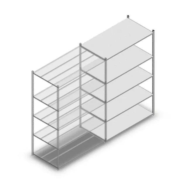Fachbodenregal Medium Duty 2000x1300x700 mm (hxbxt) 5 Ebenen verzinkt Anbauregal