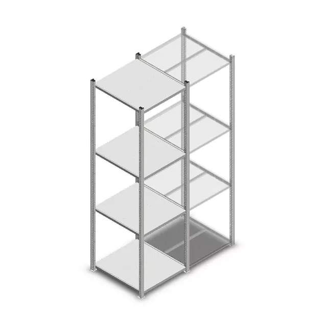 Fachbodenregal Medium Duty 2000x550x600 mm (hxbxt) 4 Ebenen verzinkt Anfangsregal