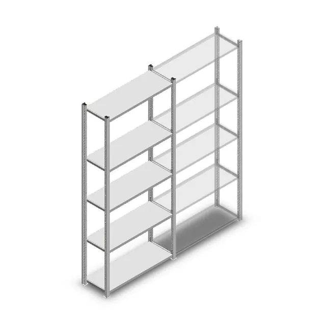 Fachbodenregal Medium Duty 2000x850x300 mm (hxbxt) 5 Ebenen verzinkt Anfangsregal
