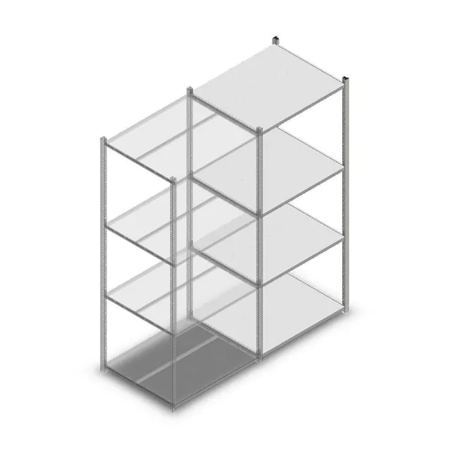 Fachbodenregal Medium Duty 2000x850x700 mm (hxbxt) 4 Ebenen verzinkt Anbauregal