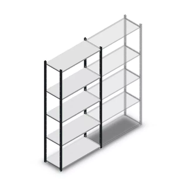 Fachbodenregal Medium Duty 2200x1000x400 mm (hxbxt) 5 Ebenen anthrazit Anfangsregal
