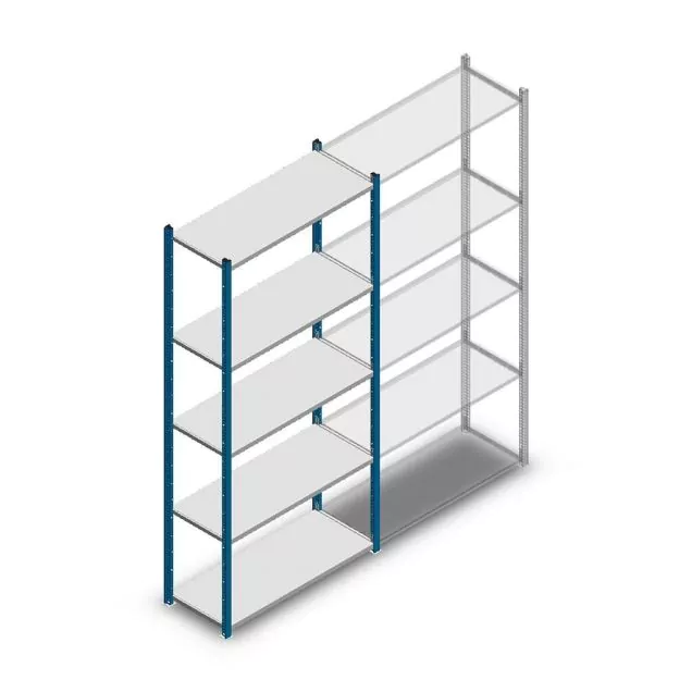 Fachbodenregal Medium Duty 2200x1000x400 mm (hxbxt) 5 Ebenen Blau Anfangsregal
