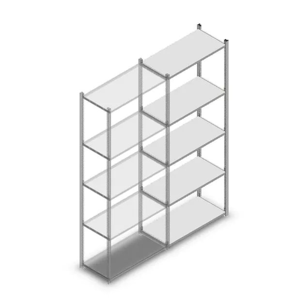 Fachbodenregal Medium Duty 2200x850x400 mm (hxbxt) 5 Ebenen verzinkt Anbauregal