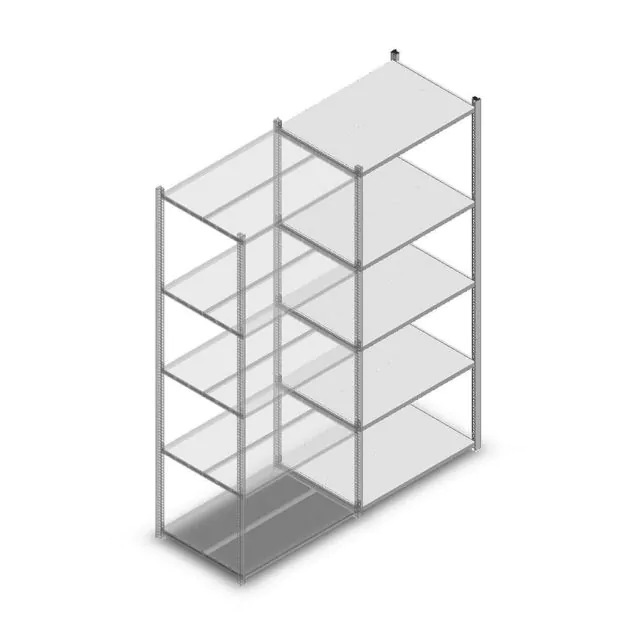 Fachbodenregal Medium Duty 2200x850x600 mm (hxbxt) 5 Ebenen verzinkt Anbauregal