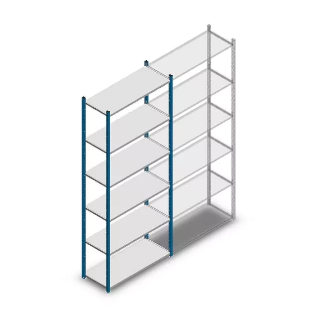 Fachbodenregal Medium Duty 2500x1000x400 mm (hxbxt) 6 Ebenen blau Anfangsregal