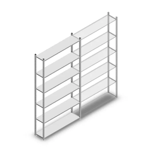 Fachbodenregal Medium Duty 2500x1300x300 mm (hxbxt) 6 Ebenen verzinkt Anfangsregal