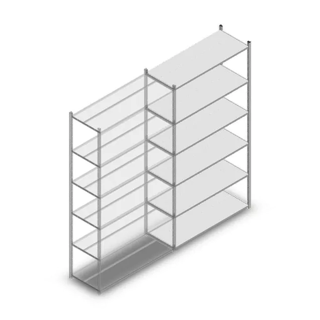 Fachbodenregal Medium Duty 2500x1300x500 mm (hxbxt) 6 Ebenen verzinkt Anbauregal