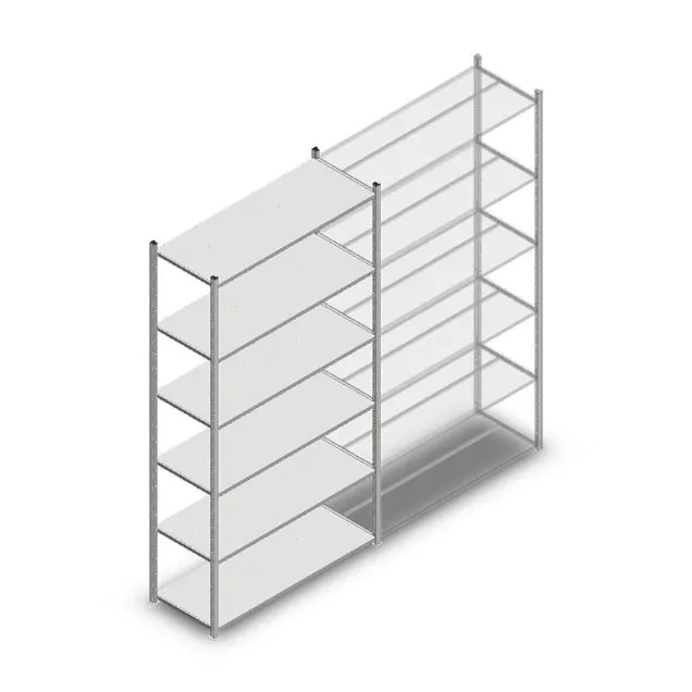 Fachbodenregal Medium Duty 2500x1300x500 mm (hxbxt) 6 Ebenen verzinkt Anfangsregal