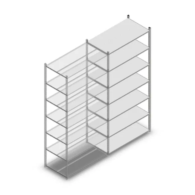 Fachbodenregal Medium Duty 3000x1150x600 mm (hxbxt) 7 Ebenen verzinkt Anbauregal