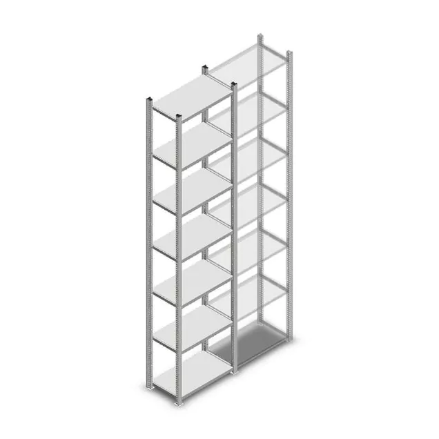 Fachbodenregal Medium Duty 3000x550x300 mm (hxbxt) 7 Ebenen verzinkt Anfangsregal