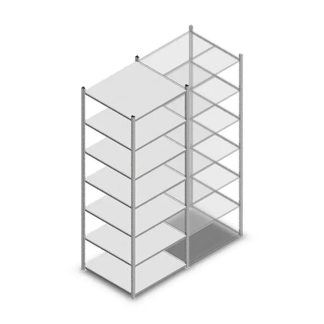 Fachbodenregal Medium Duty 3000x850x800 mm (hxbxt) 7 Ebenen verzinkt Anfangsregal