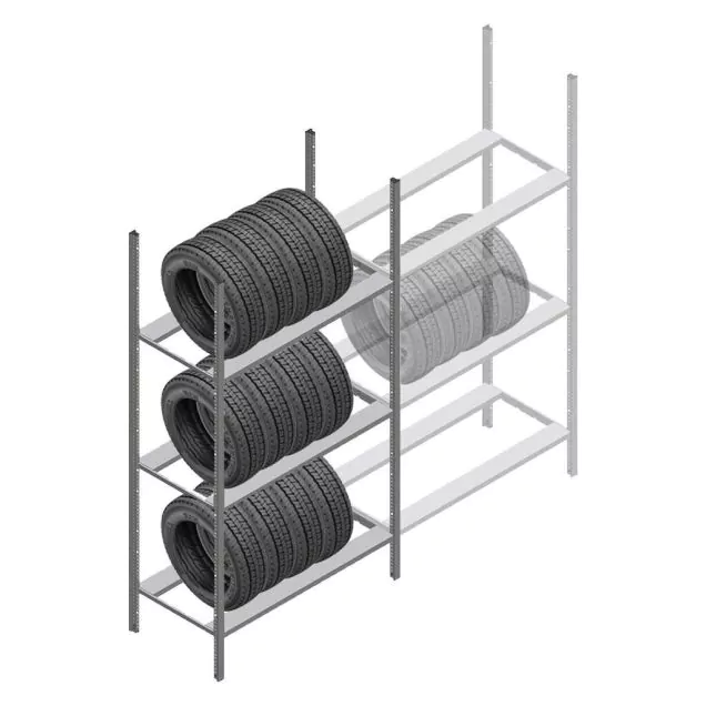 Reifenregal Medium Duty 2000x1000x700 mm (hxbxt) 3 Ebenen Anfangsregal
