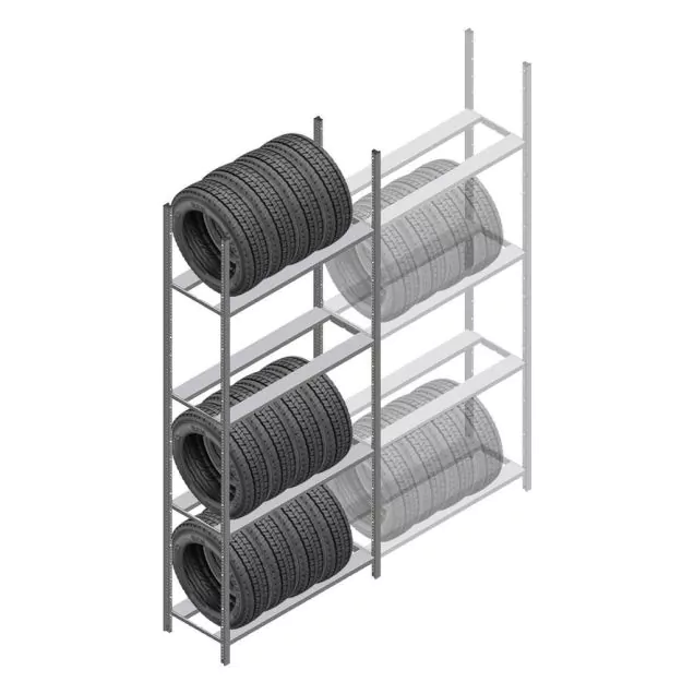 Reifenregal Medium Duty 2500x1000x600 mm (hxbxt) 4 Ebenen Anfangsregal
