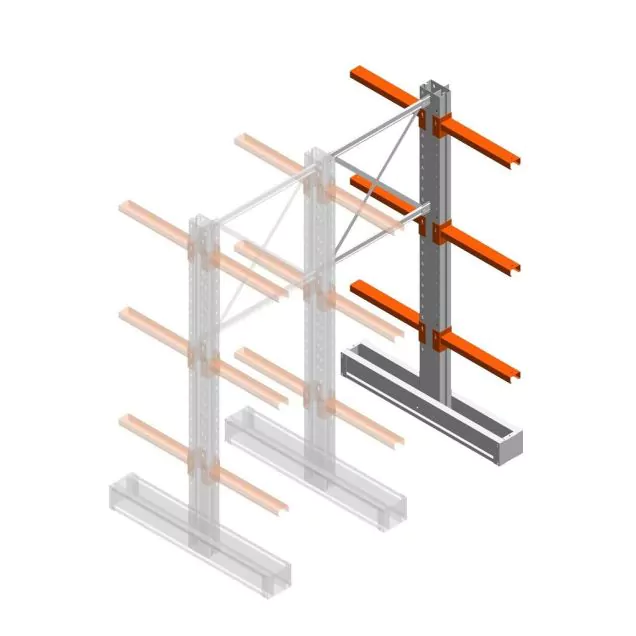 Mittleres Kragarmregal IT doppelseitig 2455x1000x600 mm (hxbxt) 3 Ebenen Anbauregal