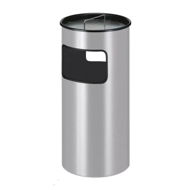 Metallischer Aschenpapierkorb 50 Liter Aluminium-Grau