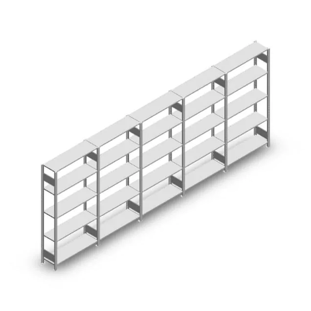 Vorteilsreihe Fachbodenregal Schwerlast 2000x5000x300 mm (hxbxt) 5 Ebenen 150 kg