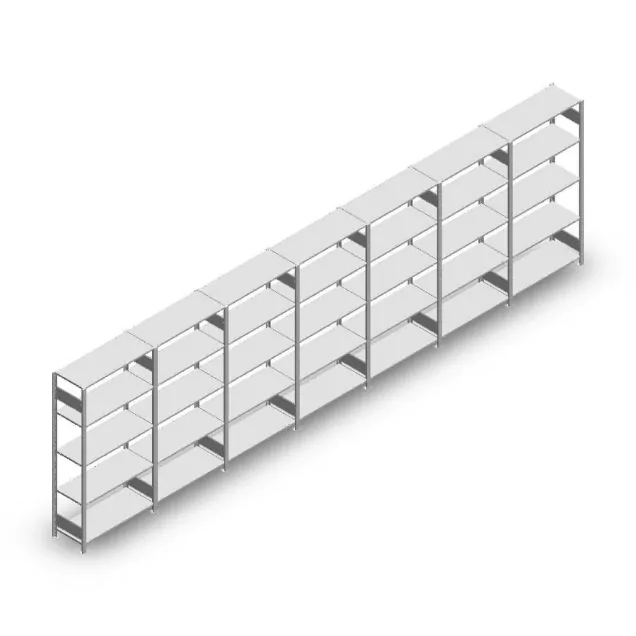 Vorteilsreihe Fachbodenregal Heavy Duty 2000x7000x400 mm (hxbxt) 5 Ebenen 150 kg