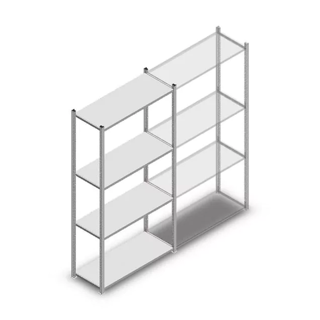 Fachbodenregal Medium Duty 2000x1000x400 mm (hxbxt) 4 Ebenen verzinkt Anfangsregal
