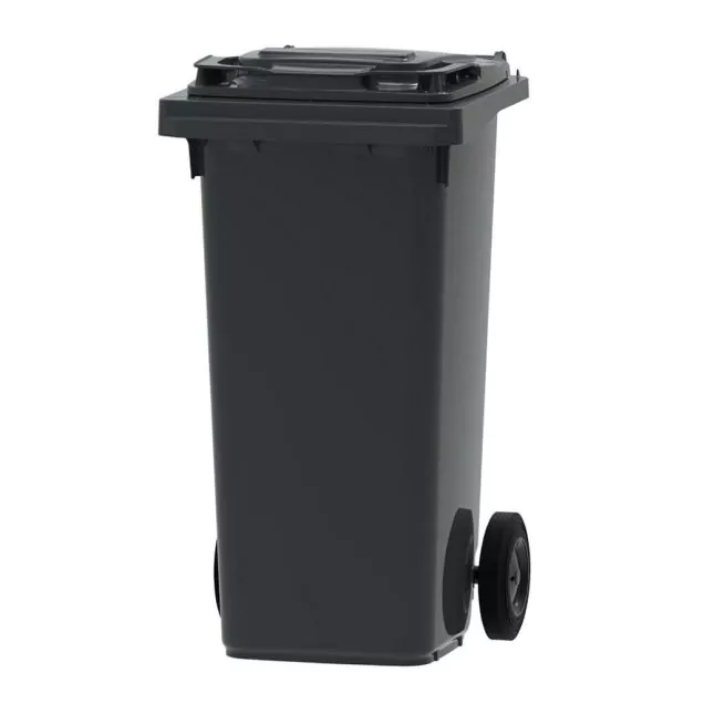 Abfallbehälter, mobiler Rollcontainer 120 Liter grau