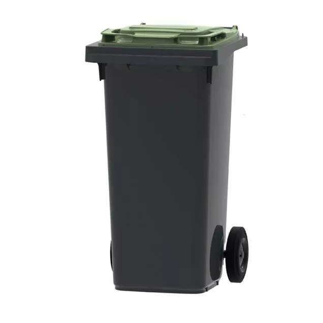 Abfallcontainer, mobiler Rollcontainer 120 Liter grau-grün