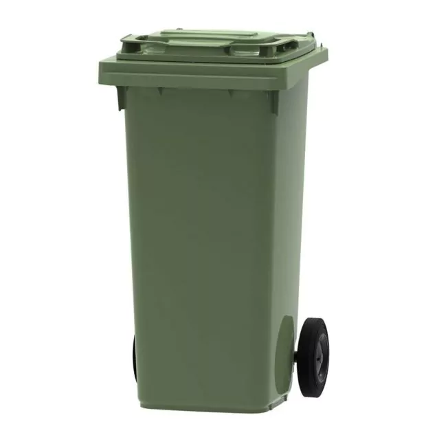 Abfallbehälter, mobiler Rollcontainer 120 Liter grün
